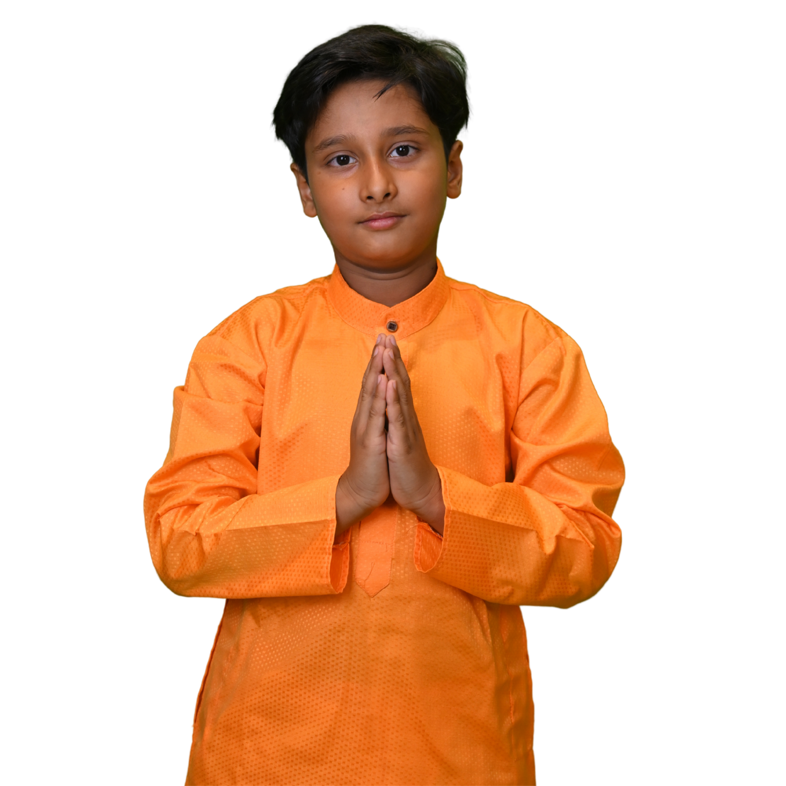 Boys Orange Punjabi - Image 5