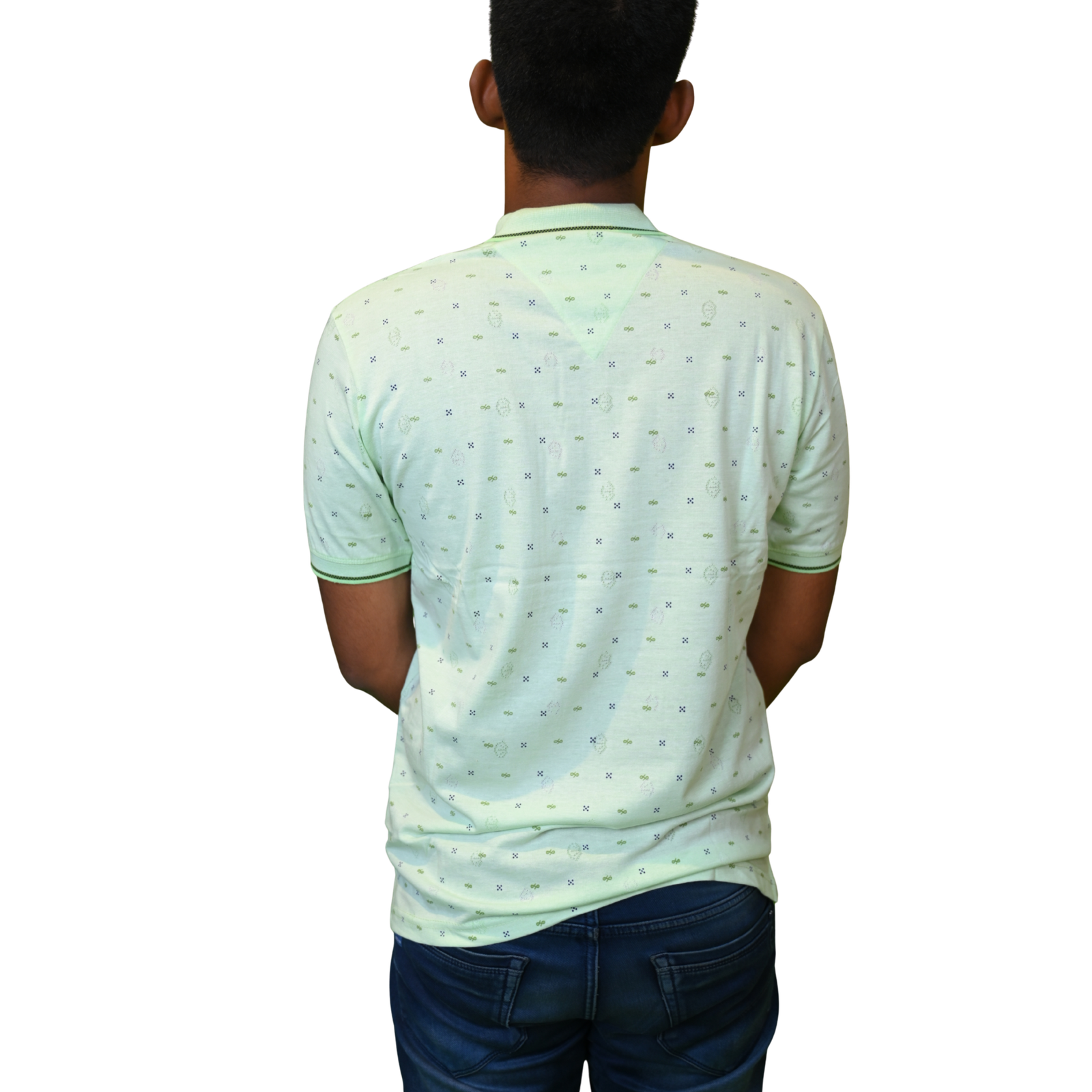 Men T-shirts with cotton fabric Light green print - Image 4