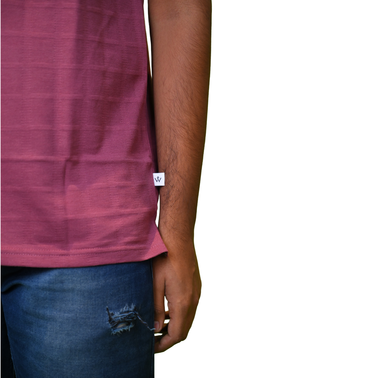 Men's Net Cotton Polo T-Shirt – Peach Colour - Image 4