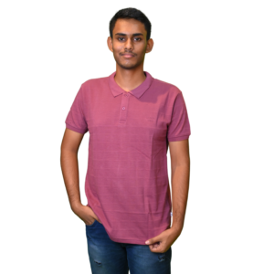 Men's Net Cotton Polo T-Shirt – Peach Colour
