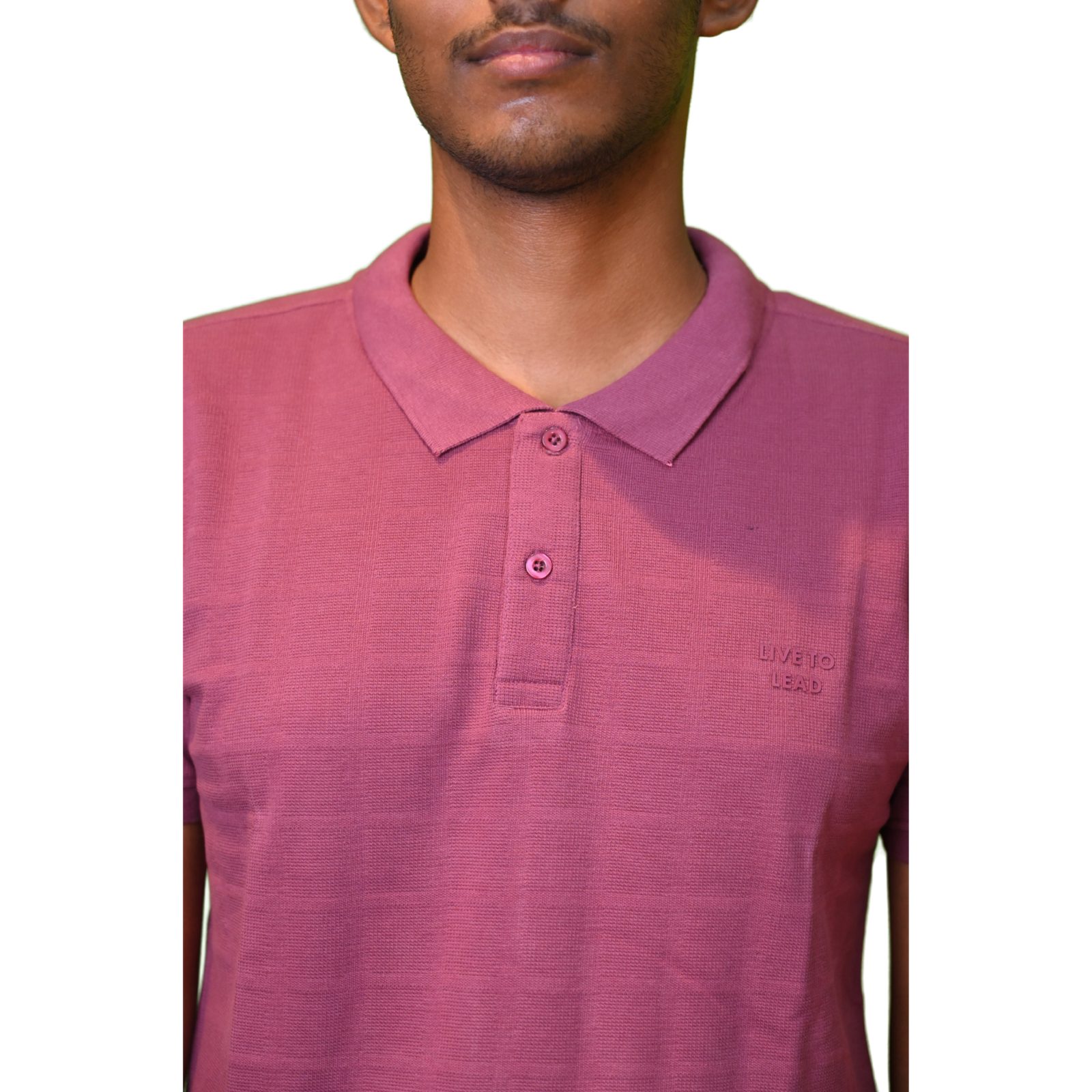 Men's Net Cotton Polo T-Shirt – Peach Colour - Image 5